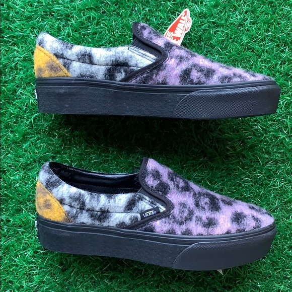 VANS CLASSIC SLIP ON PLATFORM MIX LEOPARD Multi/Bl - Picture 14 of 16